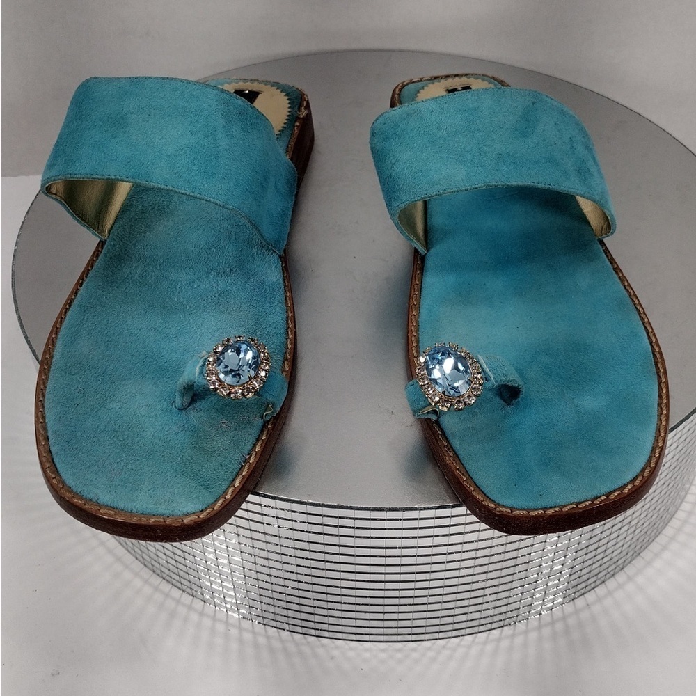 Constanca basto Elegant Blue Suede Women's size 7 pre owned Exellent condition - Picture 2 of 12